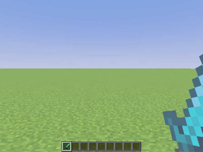 Items added to the hotbar with /give in Minecraft (after)